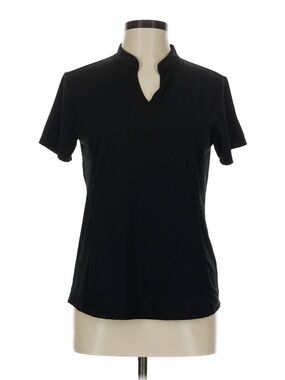 Women’s Black Short Sleeve V-Notch Tee